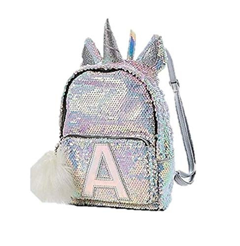 Justice Initial Unicorn Flip Sequin Mini Backpack Letter O