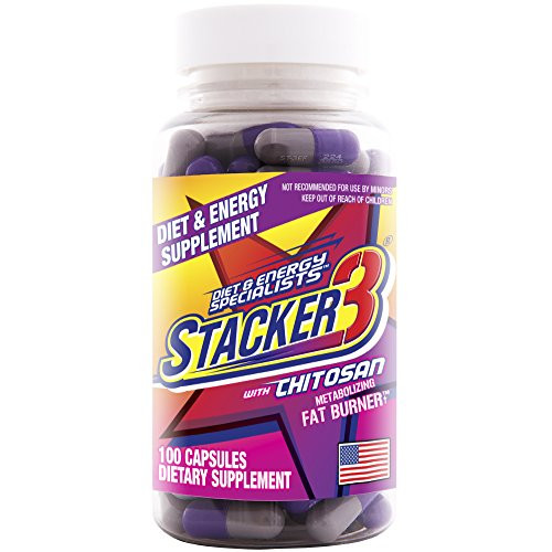 Stacker 3 Metabolizing Fat Burner with Chitosan Capsules 100Count Bottle