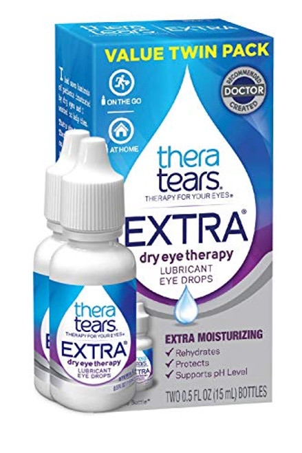 Thera Tears Eye Drops for Dry Eyes Extra Dry Eye Therapy Lubricant 05 Fl Oz 15 Ml 2 Pack