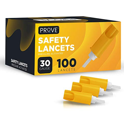Prove Safety Lancets Pressure Activated 30Gauge  100 Count  100ct 30G Disposable SingleUse Lancets for Blood Testing