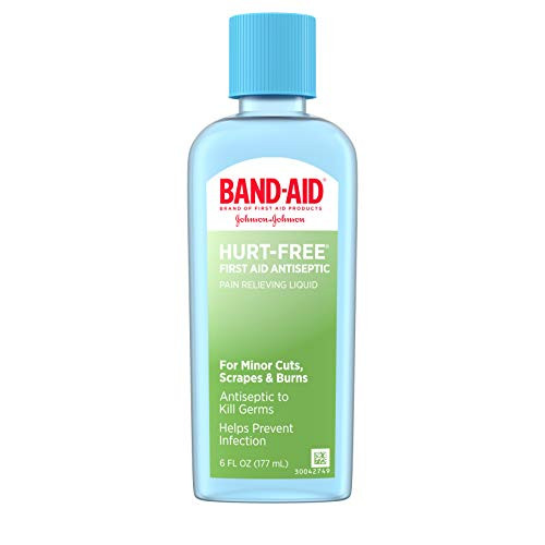 Band Aid Brand First Aid HurtFree Antiseptic Wash Treatment to Clean Wounds relieves pain and Kill Germs 6 fl oz