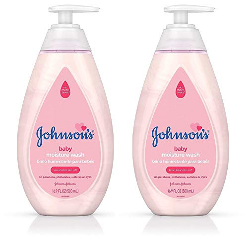 Johnsons Baby Moisture Wash  Net Wt 169 FL OZ 500 mL Per Bottle  Pack of 2 Bottles