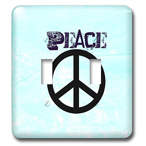 3dRose lsp293532 Aqua Peace Sign Symbols Spirituality Toggle Switch MultiColor