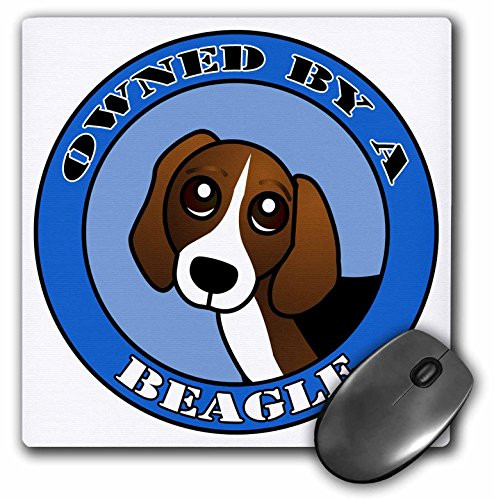 3dRose LLC 8 x 8 x 025 Inches Mouse Pad Owned by A Beagle  Blue mp476421