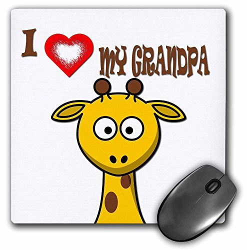 3dRose I Love My Grandpa Popular Saying Giraffe Mouse Pad 8 x 8 mp2181961