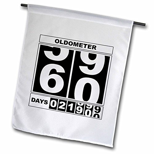 3dRose fl1100161 Oldometer Happy 60th Birthday Garden Flag 12 by 18Inch