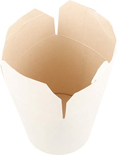 BioHeroes Noodle Box Round Base 32 Ounce  Disposable Takeaway Food Packaging Box Perfect To Serve Noodle Pasta Or Rice Dishes Pack Of 50