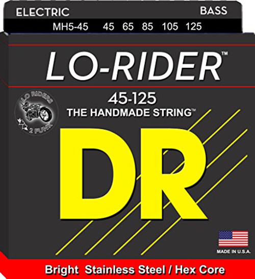 DR Strings LoRider Stainless Steel Hex Core 5 String Bass 45125 DR Strings LoRider Stainless Steel Hex Core 5 String Bass 45125