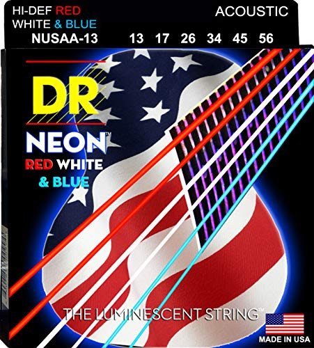 DR Strings HIDEF NEON Acoustic Guitar Strings NUSAA13