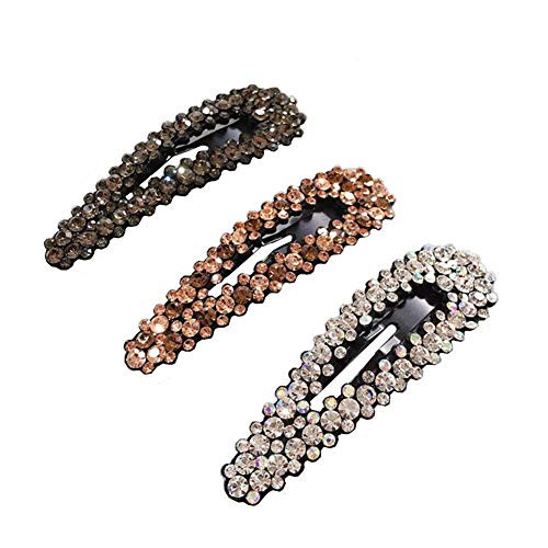 Rhinestone Crystal Hair Clips Set 3 Pcs Metal Bobby Pin Duckbill Clip Pin Hair Accessories for Lady Women Girls Rhinestone Crystal Hair Clips Set 3 Pcs Metal Bobby Pin Duckbill Clip Pin Hair Accessories for Lady Women Girls