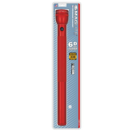 Maglite HeavyDuty Incandescent 6Cell D Flashlight Red