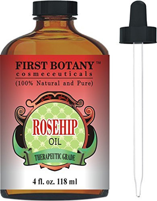 Rosehip Oil  100 Pure Cold Pressed  Organic 4 fl oz  Best Moisturizer to heal Dry Skin  Fine Lines  Virgin Rose Hip Seed Oil For Face and Skin