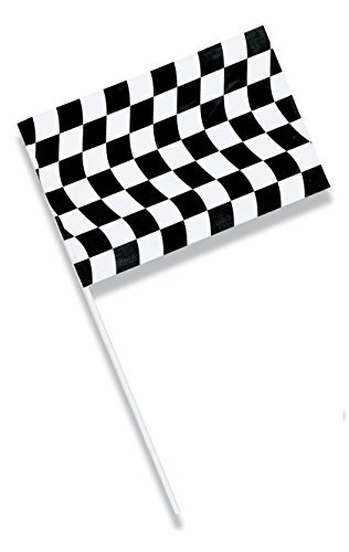 Creative Converting Plastic Jumbo Flag, 23 x 36", Black and White Check