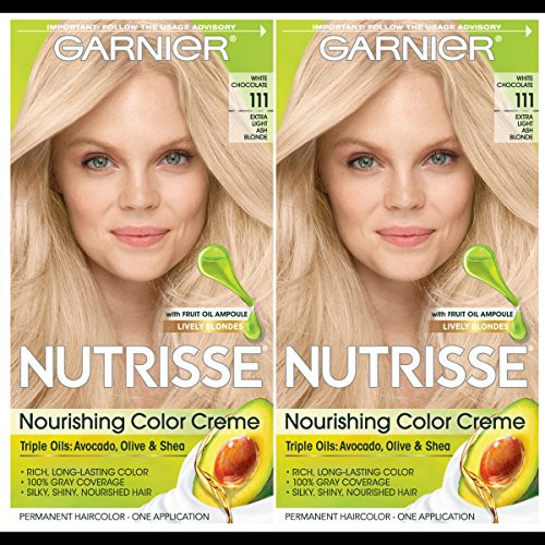 Garnier Hair Color Nutrisse Nourishing Creme 111 ExtraLight Ash Blonde White Chocolate 2 Count