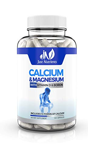 Calcium  Magnesium Supplement with 10 Forms of Calcium Vitamin D3  Boron for Superior Absorption  Supports Strong Bones Muscles and Teeth  120 Capsules
