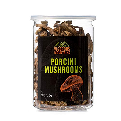 VIGOROUS MOUNTAINS Dried Porcini Mushrooms Boletus Edulis 3 Ounce VIGOROUS MOUNTAINS Dried Porcini Mushrooms Boletus Edulis 3 Ounce