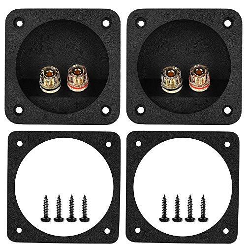 Bluecell 1Pair 31 DIY Square 2Way Speaker Box Double Binding Post Cup Terminal Cup Connector Subwoofer Plug