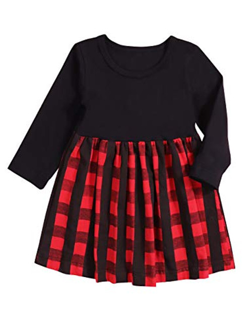 Toddler Baby Girl Dress Long Sleeve Red Plaid Princess Party Pageant Christmas Clothes Outfit 12T Toddler Baby Girl Dress Long Sleeve Red Plaid Princess Party Pageant Christmas Clothes Outfit 12T