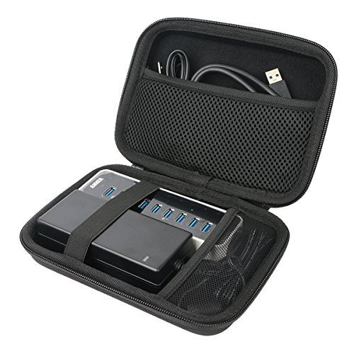 For Anker USB 3.0 SuperSpeed 10-Port Hub PowerIQ Charging Port 60W Power Adapter Hard Case Storage Protective Bag by Khanka For Anker USB 3.0 SuperSpeed 10-Port Hub PowerIQ Charging Port 60W Power Adapter Hard Case Storage Protective Bag by Khanka