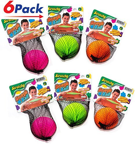 Squishy Ball by 2GoodShop | Bounce Stress Ball Pull and Stretch Fun Toys to Play with friends | Item #401 (Pack of 6)