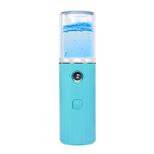 Nano Mist Steamer Mini Nano Handy Mist Spray Facial Steamer Sprayer Facial Spa Facial Skin Moisturizing Tool Nano Mister for Facial Steamer Usb Rechargeable Face Hydration Spray Green