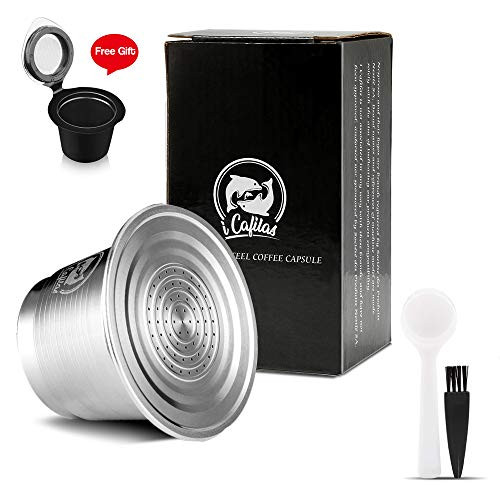 MG Coffee Refillable capsules Fit for Nespresso refillable capsule reusable in Stainless Steel Coffee Capsules Compatible with Nespresso Machines Silver round capsule MG Coffee Refillable capsules Fit for Nespresso refillable capsule reusable in Stainless Steel Coffee Capsules Compatible with Nespresso Machines Silver round capsule