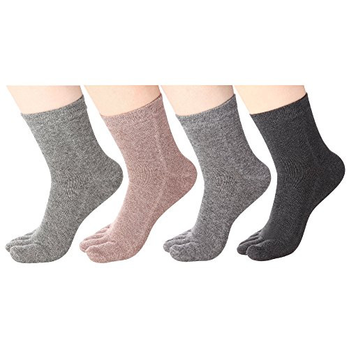 Womens Toe socks Cotton Crew Five Finger Socks For Running Athletic 4 Pack By Meaiguo ABW2 Womens Toe socks Cotton Crew Five Finger Socks For Running Athletic 4 Pack By Meaiguo ABW2