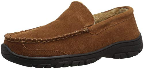 Staheekum Mens Spring Foam Molded Insole with Plush Lining Indoor and Outdoor Slipper 10 M US Brown