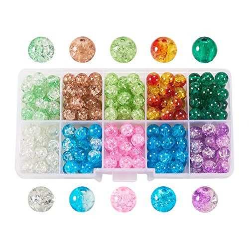 Pandahall 1 Box About 200pcs 10 Color Handcrafted Crackle Lampwork Glass Round Beads Assortment 8mm Lot for Jewelry Making Pandahall 1 Box About 200pcs 10 Color Handcrafted Crackle Lampwork Glass Round Beads Assortment 8mm Lot for Jewelry Making