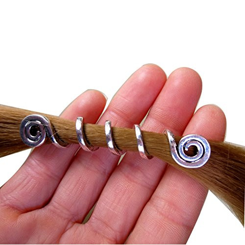 Viking hair beads Spiral hair coils Beard jewelry Dwarven beard coils Beard hair accessory Dreadlock hair accessories 2pcsset