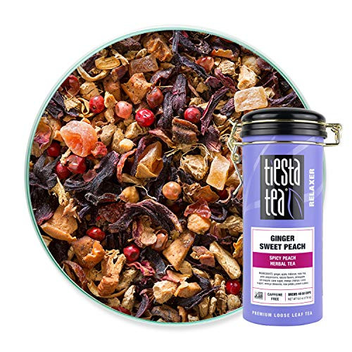 Tiesta Tea  Ginger Sweet Peach Loose Leaf Spicy Peach Herbal Tea Decaffeinated Hot  Iced Tea 6 oz Tin  50 Cups Natural Flavored Stress Relief Herbal Tea Loose Leaf Blend