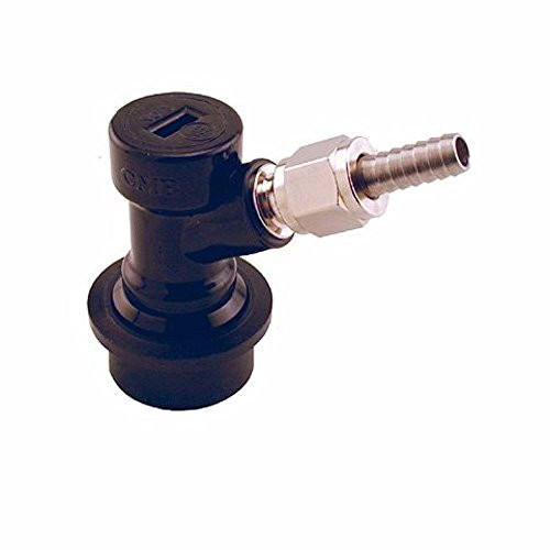 Beverage Factory BLBOMFL Ball Lock Home Brew Keg Tap  Beer Out with 14 Male Flare Fitting with Hose Barb Black
