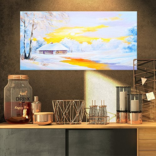 Frozen River in Winter Landscape on Canvas Art Wall Photgraphy Artwork Print