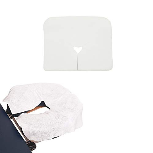 100 Pcs Disposable Headrest Paper NonWoven Headrest Pillow Paper Massage Headrest Cover Beauty Spa Salon Bed Table Cover Massage Face Cradle Cover