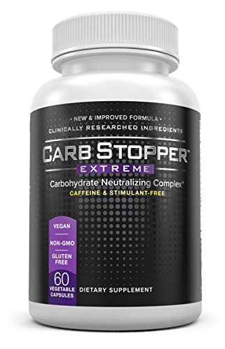Carb Stopper Extreme Maximum Strength AllNatural Carbohydrate and Starch Blocker Weight Loss Supplement  Absorb Fat with White Kidney Bean Extract Diet Pills  Starch Blocker Pills 60 Capsules