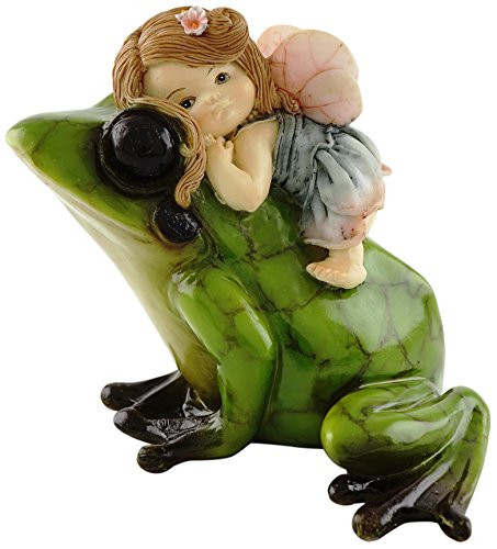 Top Collection Miniature Fairy Garden and Terrarium Statue Little Fairy Riding Frog