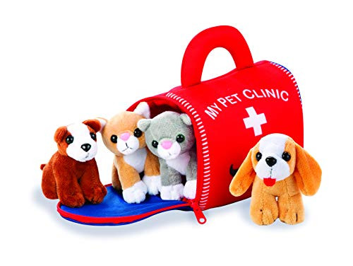 Plush Pet Clinic Animal Sound Toys with Carrier  Plush Animal Toy Baby Gift  Toddler Gift