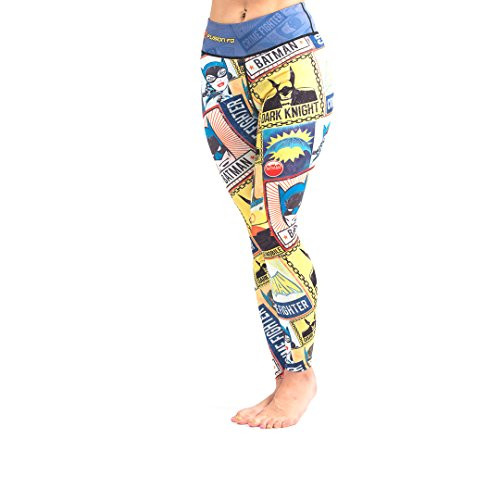Fusion Fight Gear Batman Crime Fighter Womens Leggings Spats Compression Yoga Pants XL