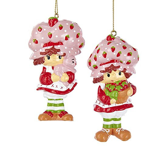 Kurt Adler 3.5-Inch Set of 2 Strawberry Shortcake Ornaments 2 Piece