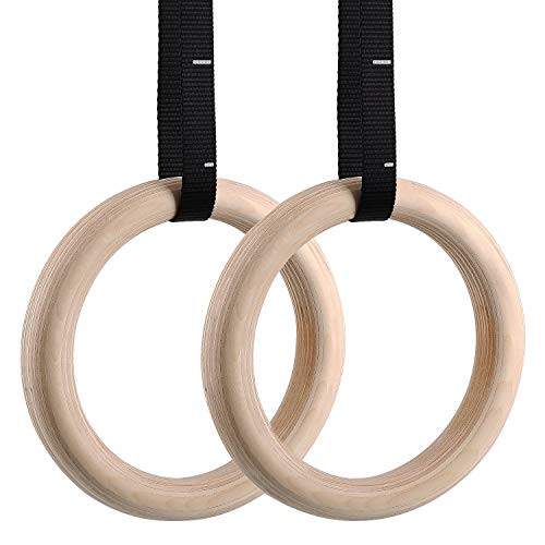 femor Gym Rings Wood Gymnastic Rings with Adjustable Straps Heavy Duty Gym Equipment for CrossTraining Workout Strength Training Gymnastics Fitness Pull Ups and Dips femor Gym Rings Wood Gymnastic Rings with Adjustable Straps Heavy Duty Gym Equipment for CrossTraining Workout Strength Training Gymnastics Fitness Pull Ups and Dips