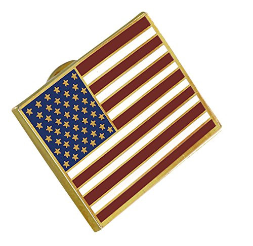 Forge American Flag Lapel Pin Proudly Made in USA Gold Plated Rectangle Bulk 1 Pin