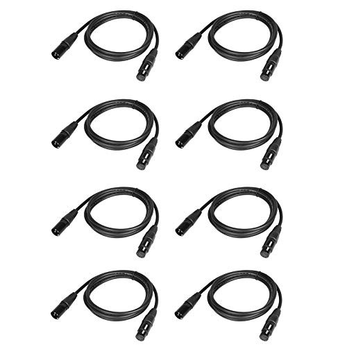 65ft 2M 3Pin Male XLR to 5Pin Female XLR DMX Turnaround DMX Adapter 8 Pack