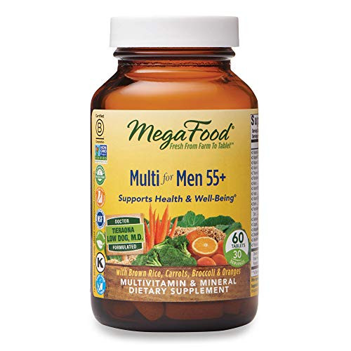 MegaFood Multi for Men 55 Supports Optimal Health and Wellbeing Multivitamin and Mineral Supplement Gluten Free Vegetarian 60 Tablets 30 Servings FFP