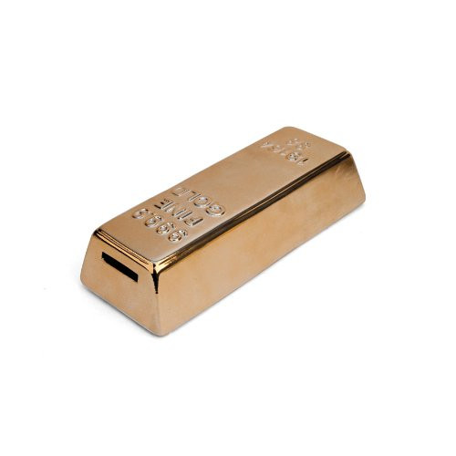 Kikkerland Gold Bar Coin Bank 1 EA