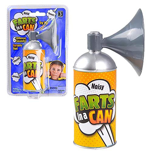 The Dreidel Company Fart in a Can Machine Noisemaker with 6 Hilarious Sounds Prank Farting Sound Toy for Kids and Adults 100 Odorless Loud Bullhorn Funny Gag Joke 6 Inches