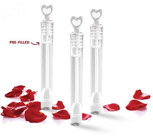 Big Mos Toys 40 Pack Mini Heart Bubble Wands  Great Wand Bubbles Party Favors for Weddings and Anniversaries