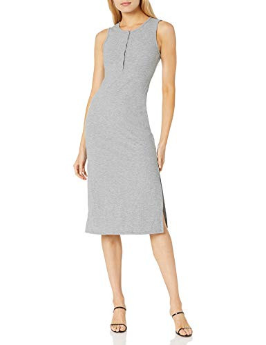 BCBGeneration Womens Short Sleeve Front Button Dress Heather Grey LG US 1012