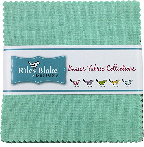 Confetti Cottons Sweet Mint 5" Stacker 42 5-inch Squares Charm Pack Riley Blake 5-120-SWEETMINT-42