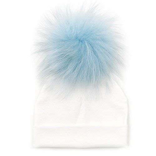 GZHILOVINGL Baby Toddler Bonnet Hat with Big Real Fur Pom Pom Kid Girl Spring Beanie