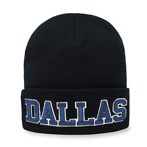 Classic Cuff Beanie Hat Black Cuffed Football Winter Skully Hat Knit Toque Cap Dallas